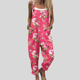 Rosa Latzhose mit Rosen