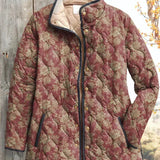 Berit™ | Steppjacke mit Blüten in Rostrot
