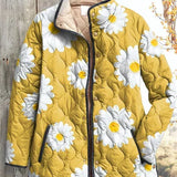 Almuth™ | Steppjacke mit Gänseblümchen in Gelb