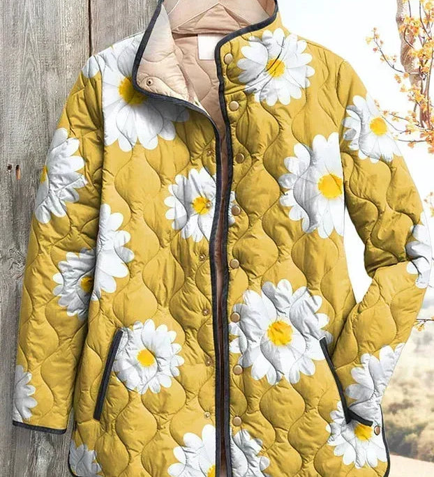 Almuth™ | Steppjacke mit Gänseblümchen in Gelb