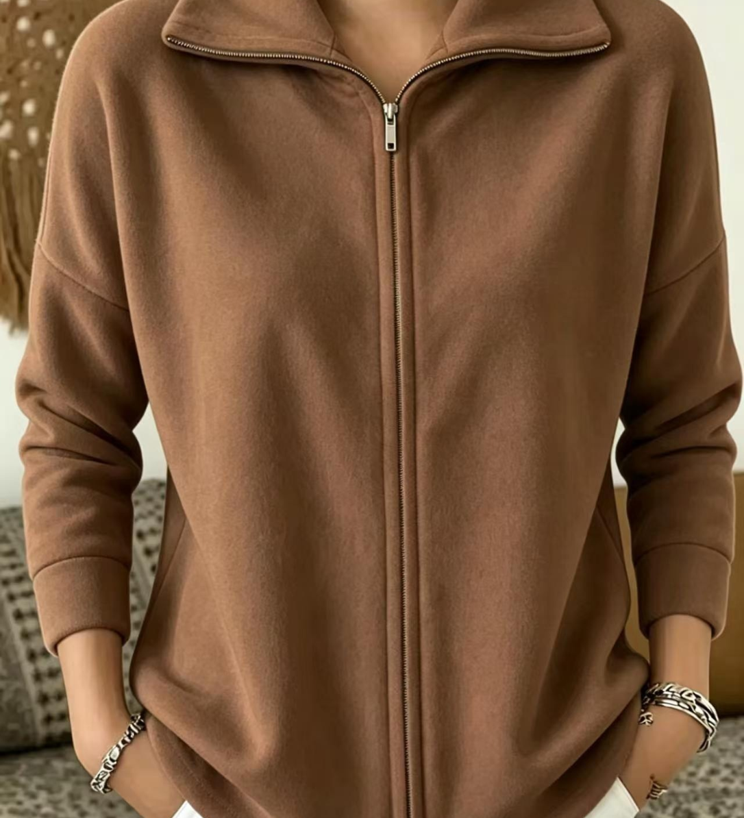 Sanfter Zip-Pullover