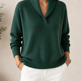 Sanfter V-Ausschnitt Pullover