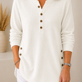 Bequemer Knopf-Pullover
