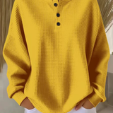 Sanfter Strukturierter Knopf-Pullover