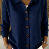 Sanfter Kragen Knopf-Pullover