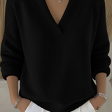 Sanfter V-Ausschnitt Pullover
