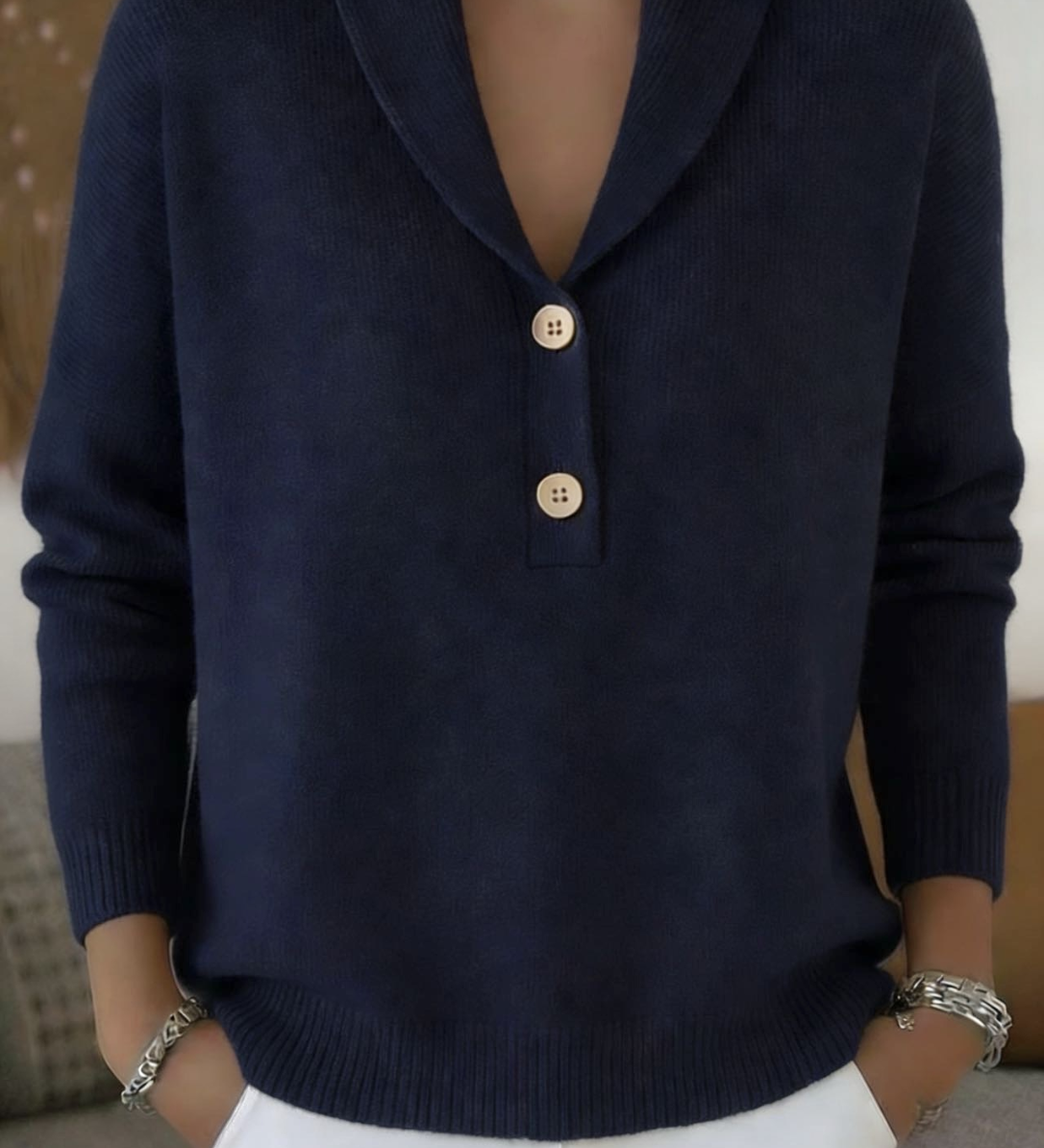 Sanfter Schalkragen-Pullover