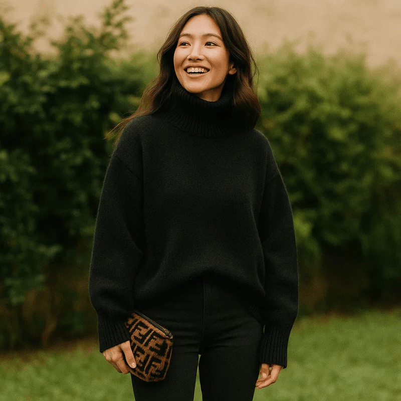 AURORA CASHMERE STEHKRAGEN-PULLOVER
