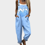 Herz-Motiv Latzhose Hellblau