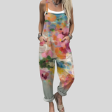 Overall mit Aquarell-Blumen