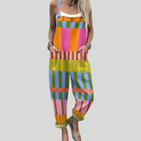 Bunte Latzhose mit Karo-Muster