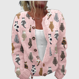 Charlotte™ | Cardigan mit Katzenmotiv
