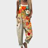 Blumen Latzhose mit Mohnblumen
