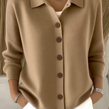 Sanfter Kragen Knopf-Pullover