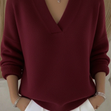 Sanfter V-Ausschnitt Pullover