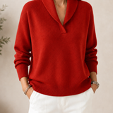 Sanfter V-Ausschnitt Pullover