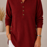 Bequemer Knopf-Pullover