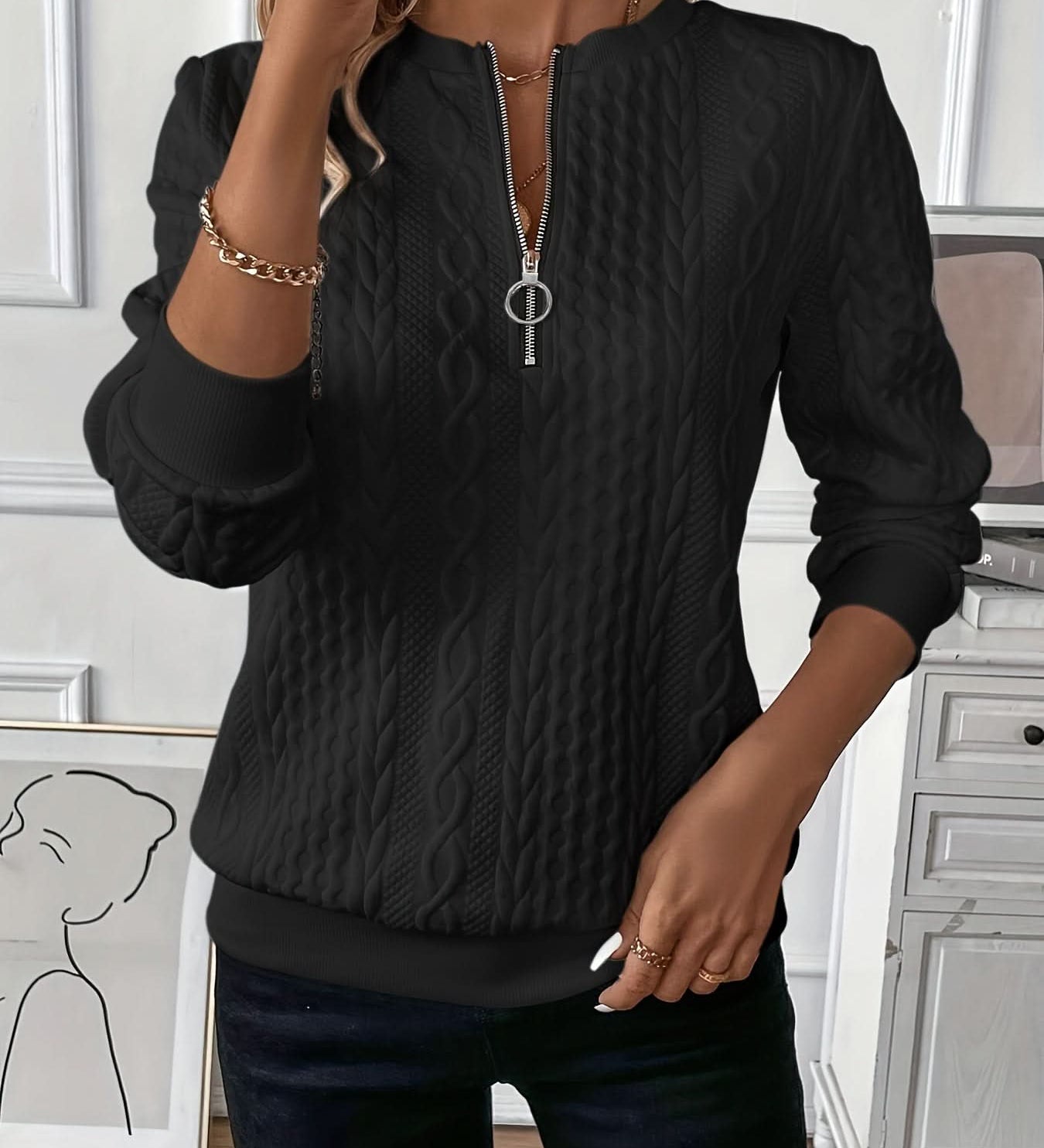 AMY | SWEATER MIT REISSVERSCHLUSS