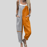 Latzhose Farbblock Grau-Orange