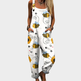 White Overalls with Bees