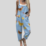 Overall mit Hühnern Hellblau