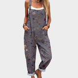 Overalls mit Streublümchen Graublau