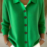 Sanfter Kragen Knopf-Pullover