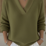 Sanfter V-Ausschnitt Pullover