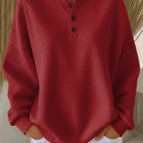 Sanfter Strukturierter Knopf-Pullover