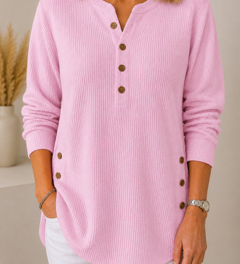 Bequemer Knopf-Pullover