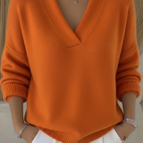 Sanfter V-Ausschnitt Pullover