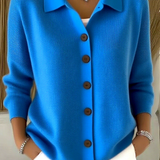 Sanfter Kragen Knopf-Pullover