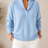 Sanfter V-Ausschnitt Pullover
