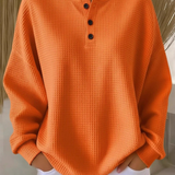 Sanfter Strukturierter Knopf-Pullover
