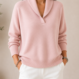 Sanfter V-Ausschnitt Pullover