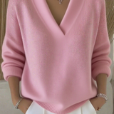 Sanfter V-Ausschnitt Pullover