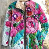 Roswitha™ | Steppjacke mit Blumen in Pink