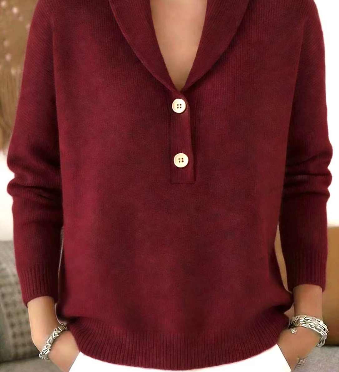 Sanfter Schalkragen-Pullover