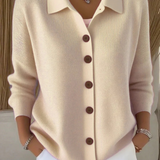 Sanfter Kragen Knopf-Pullover