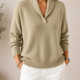 Sanfter V-Ausschnitt Pullover