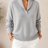 Sanfter V-Ausschnitt Pullover