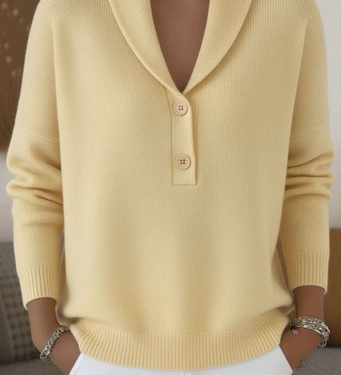 Sanfter Schalkragen-Pullover