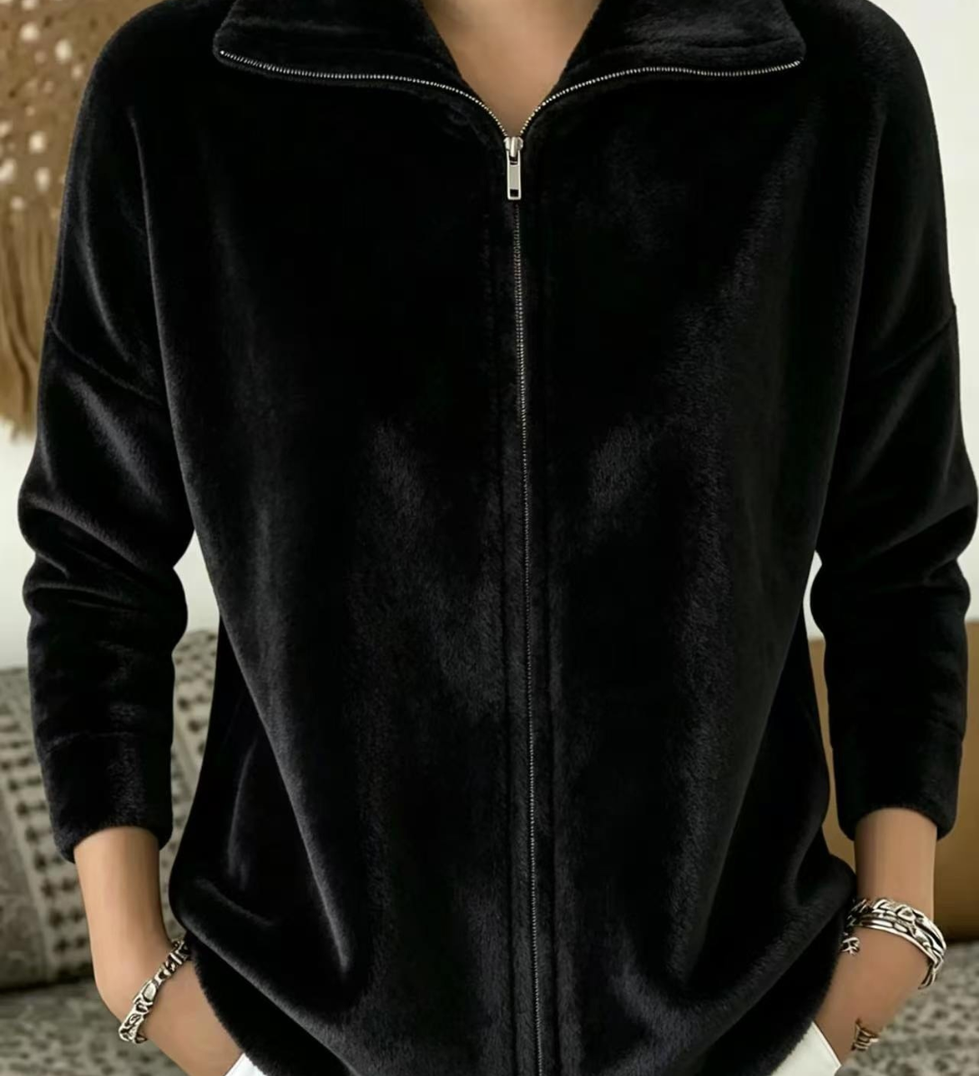 Sanfter Zip-Pullover