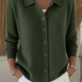 Sanfter Kragen Knopf-Pullover
