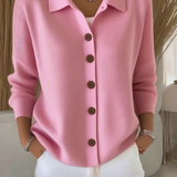 Sanfter Kragen Knopf-Pullover