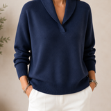 Sanfter V-Ausschnitt Pullover