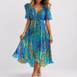 SAPHIR | LUFTIGE BLAUE MIDI-KLEID AM MEER