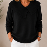Sanfter weiter Kragenpullover