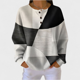 Iris™ | Farbblock-Pullover in Schwarz-Weiß