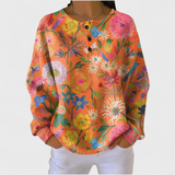 Gerhild™ | Pullover mit Blumen auf Koralle